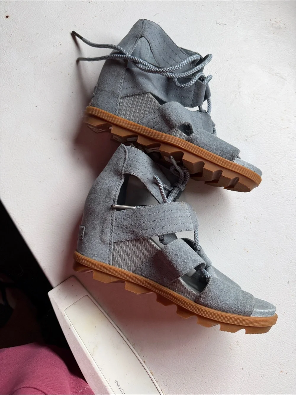Sorel Blue Suede Lace-Up Strappy Women’s Sandals